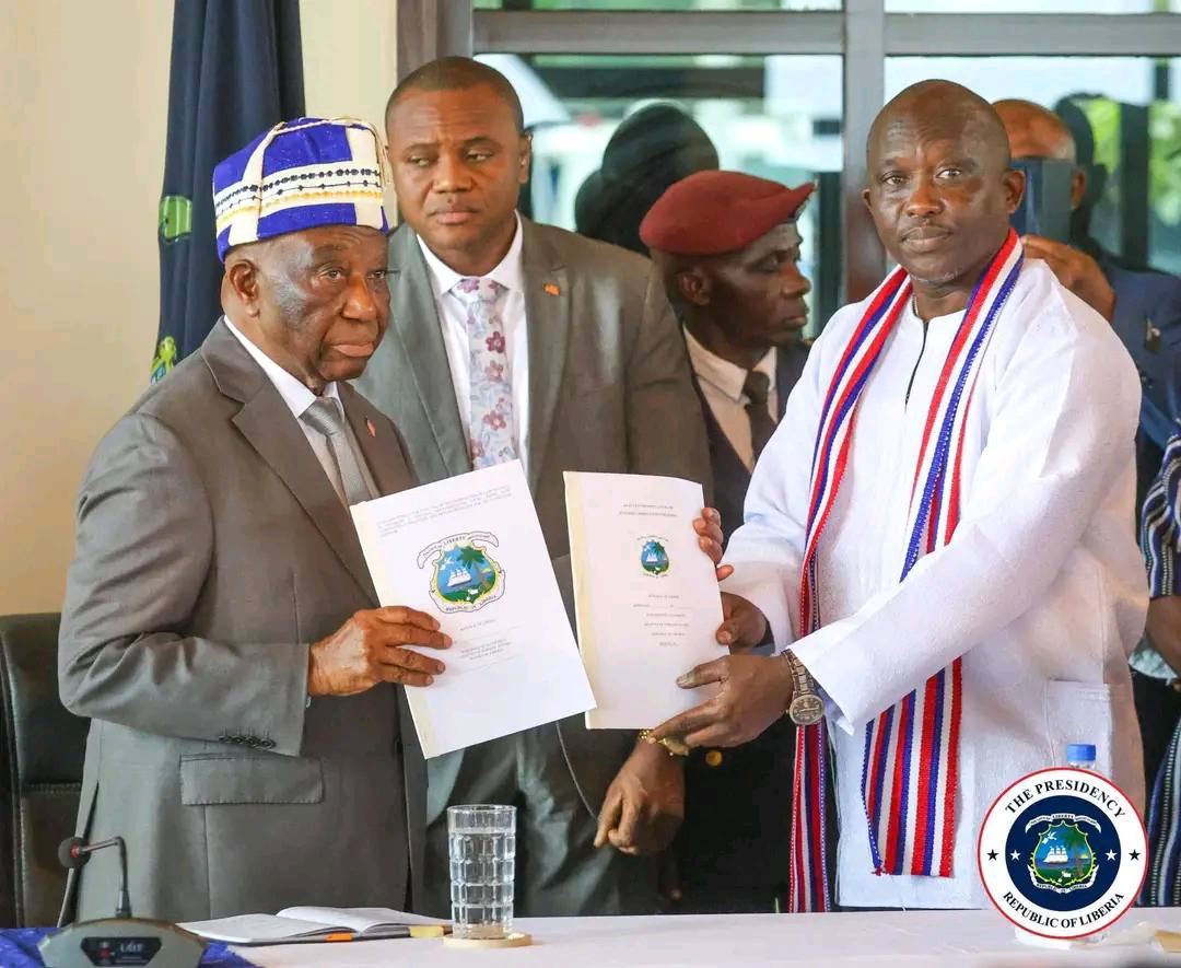 President Boakai Recieves Draft Laws on WECC and NACC